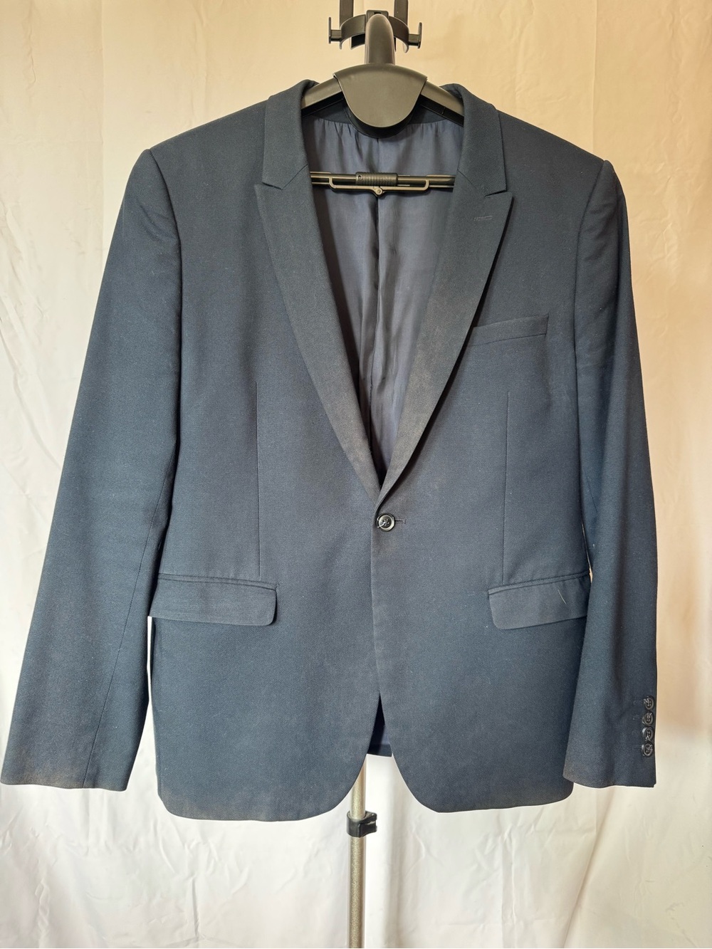 Topman Dark Navy Single-Button Blazer